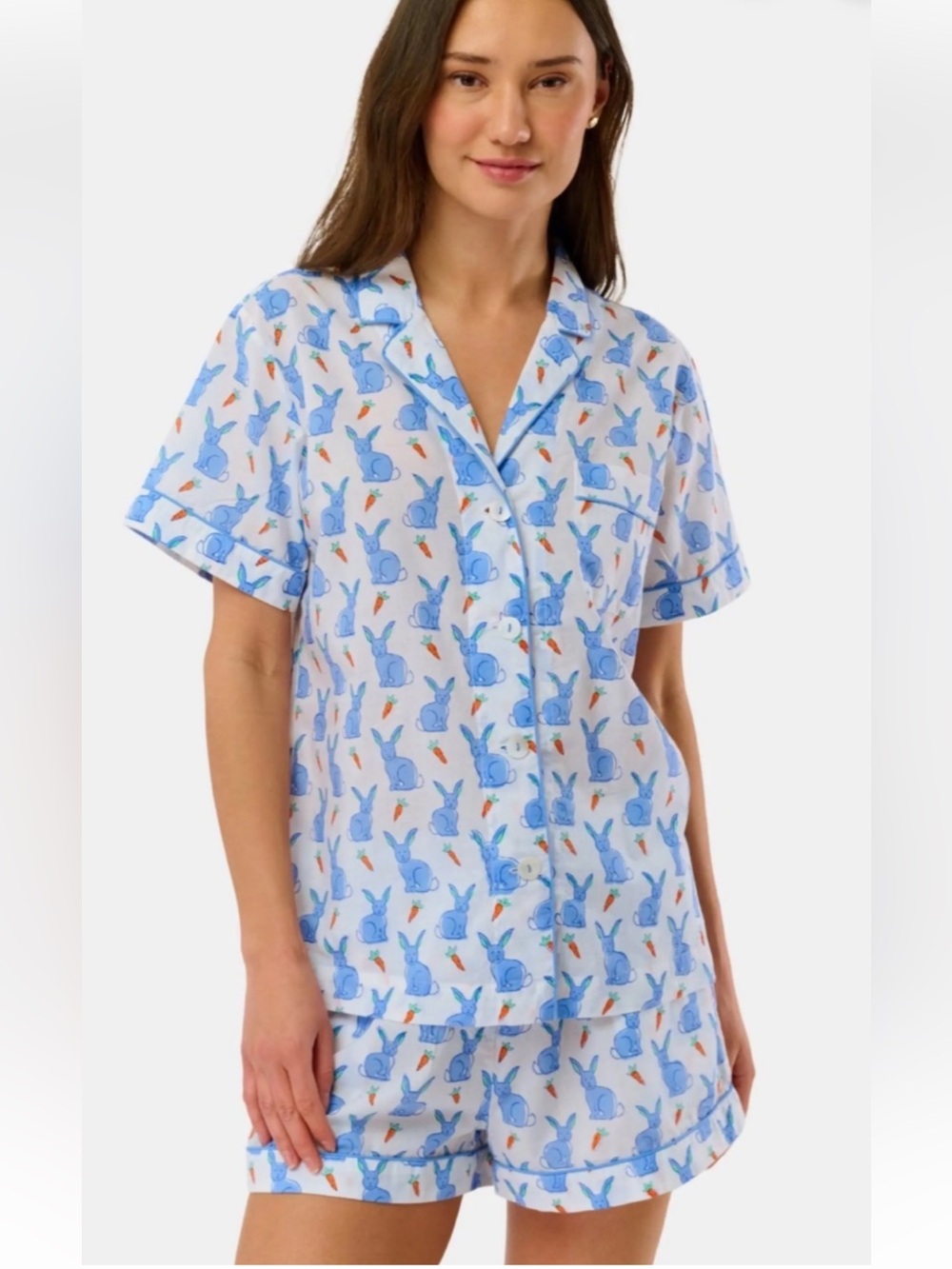 Roller Rabbit Romy The Rabbit Blue Short Sleeve and Shorts Pajama Set